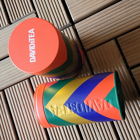 NEW DAVID'S 2 TEA HOLIDAY CHEVRON EMPTY Printed TIN Collectable - Picture 2 of 5